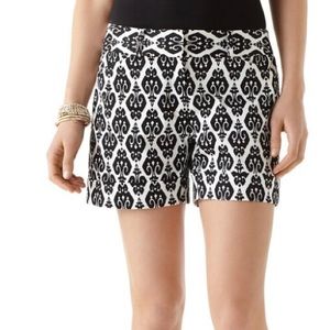 Ikat print sateen shorts.
